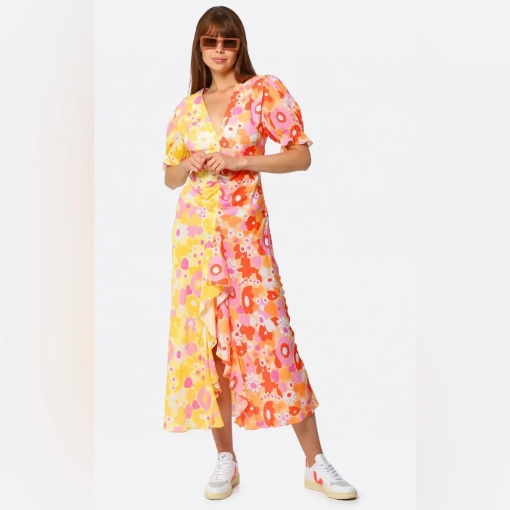 Rixo Ariel Ruffle Maxi Dress, Size XXS (2) - Picture 4 of 16